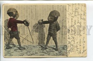 461249 Fencing attack kids real posted from Australia Queensland postcard