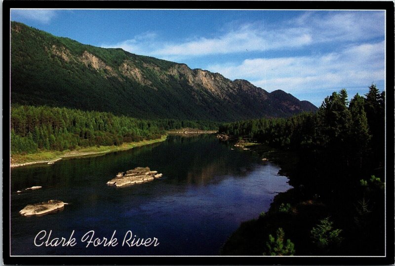 Clark Fork River below Thompson Falls Montana Postcard