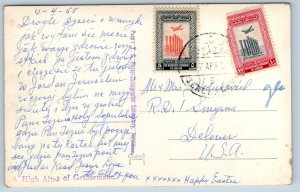 Gethsemane Jerusalem Israel Postcard Interior of Church Altar 1958 RPPC Photo