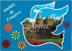 'Modern Postcard Fougeres L and L L''Entree du Chateau and the Etang de Couarde'