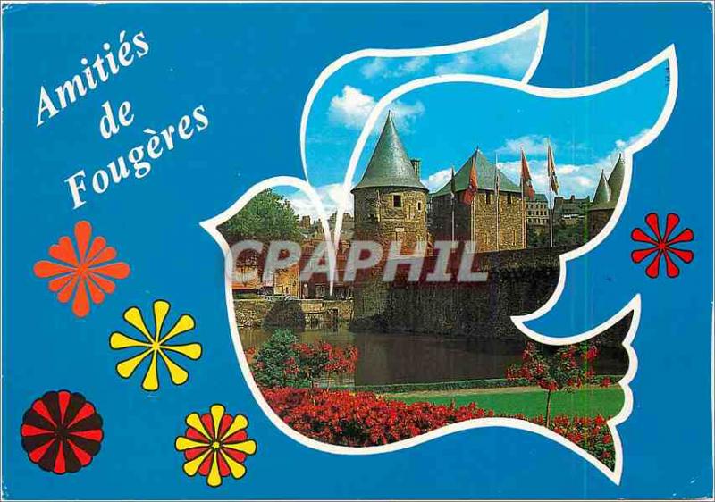 'Modern Postcard Fougeres L and L L''Entree du Chateau and the Etang de Couarde'