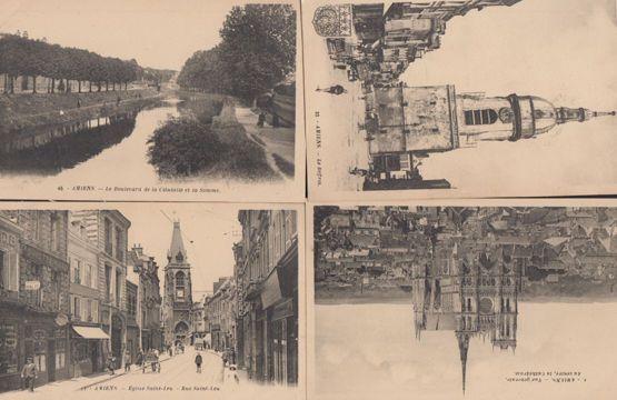 Amiens Bus Tram Stop Somme 4x Antique Postcard s