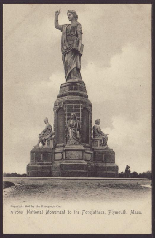 Mounument to the Forefathers,Plymouth,MA Postcard