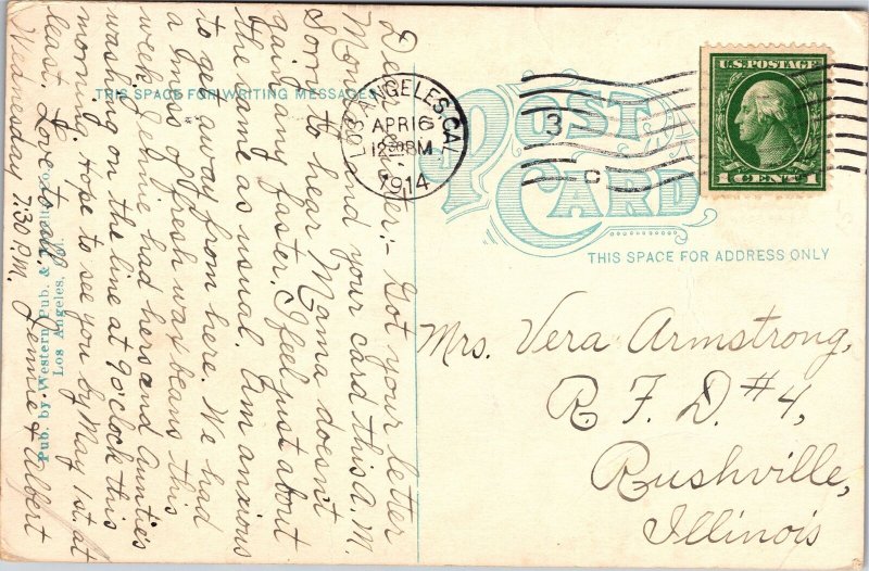 Postcard CA Long Beach - The Pine at Night - Coca-Cola