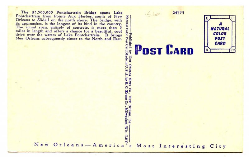 LA - New Orleans. Pontchartrain Bridge