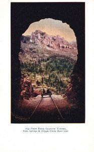 Vintage Postcard Granite Tunnel Colorado Springs & Cripple Creek Short Line CO