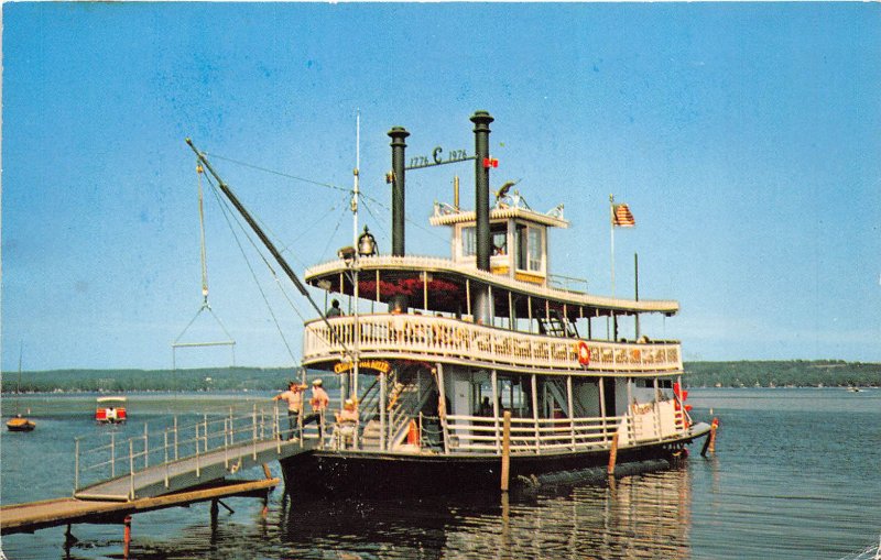 Mayville New YOrk 1976 Postcard Chautauqua Belle Paddle Wheel Steamboat