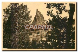 Old Postcard Le Puy Haute Loire Piton and the Chapel of St. Michel d'Aiguilhe