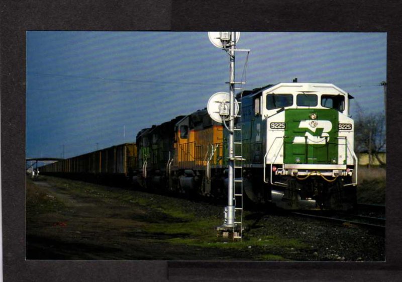 Burlington Northern Railroad Train Engine Locomotive 9225 Postcard