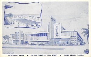 Postcard Florida Miami Beach Driftwood Motel occupation roadside 1950s 23-9640