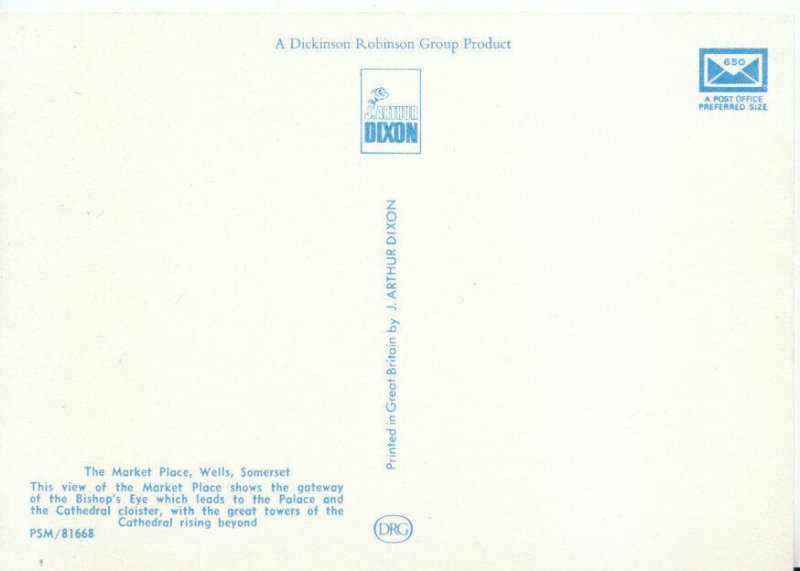 Somerset Postcard - The Market Place - Wells - Ref 10437A