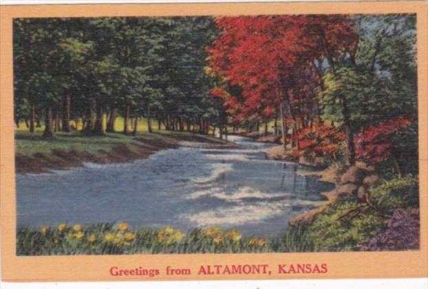 Kansas Greetings From Altamont Landscape Scene