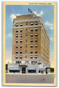 1942 Forrest Hotel Exterior Roadside Hattiesburg Mississippi MS Posted Postcard