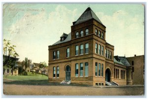 1910 Post Office Exterior Building Street Ottumwa Iowa Vintage Antique Postcard