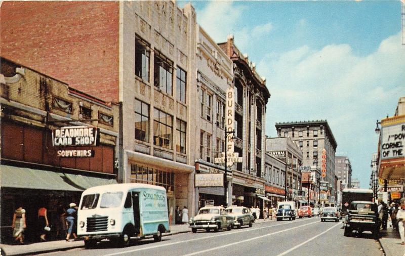 Louisville Kentucky~Fourth Street N~Spaldings Delivery Van~Stores~Theatre~50s Pc