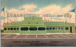 1940s Bordentown Grill and Bar Bordentown NJ Postcard