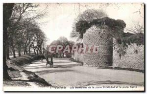 Old Postcard Guerande The Ramparts of the Port St Michel and La Porte Saille