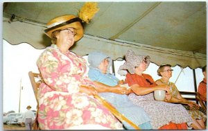 M-40777 Pennsylvania Dutch Women Wearing Traditional Colorful Costumes