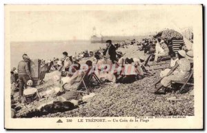 Old Postcard Le Treport A corner from the beach