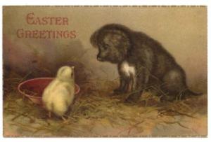 Easter Greetings PC, Chick and Puppy