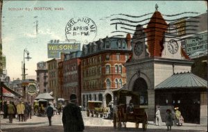 Boston Massachusetts MA Scollay Square Street Scene c1910 Vintage Postcard