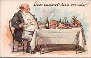 'One Cannot Live On Air' Success & Co. Man Food Ad Advert Promo Postcard E26