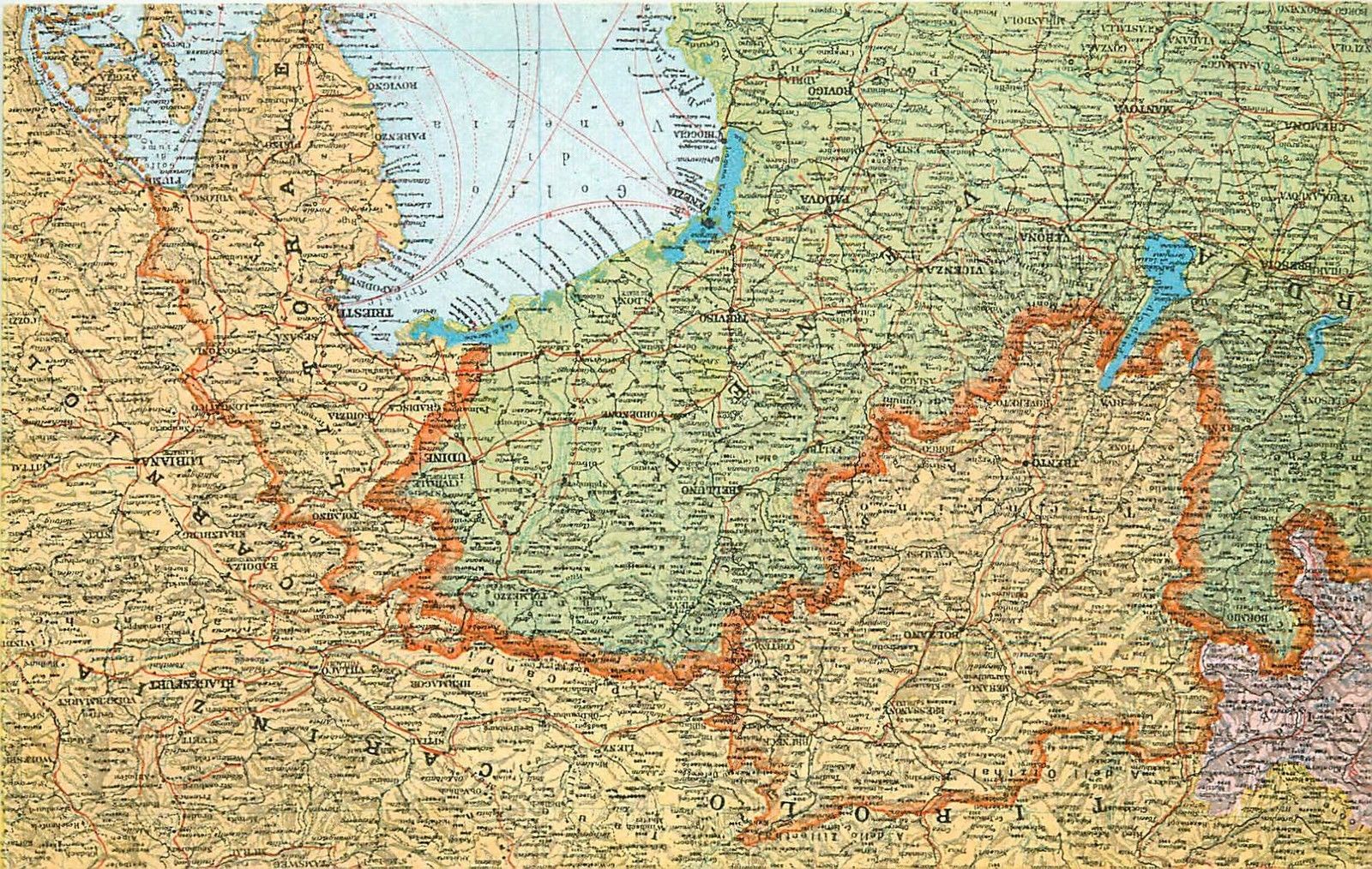 Italian Eastern Borders After The World War One Map Terre Irredente 