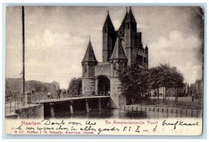 1903 The Amsterdamse Poort Haarlem Netherlands Antique Posted Postcard