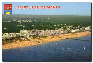 Modern Postcard Saint Jean de Monts Set The Beach and Buildings View