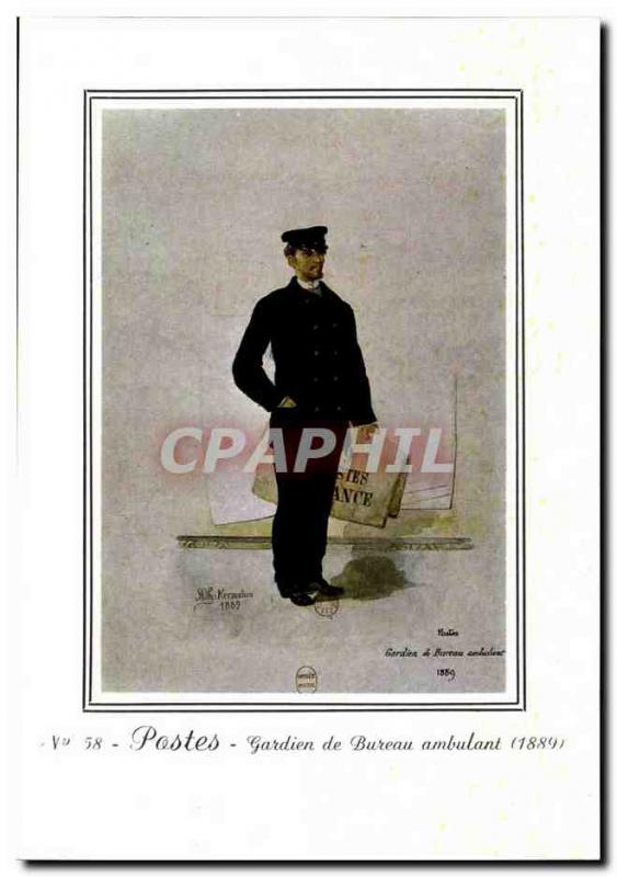 Postcard Modern Post railway post office Guard (1889)