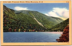 Postcard NH White Mountain Franconia Notch Echo Lake