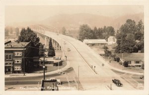 Kelso WA New Cowlitz Way Bridge Rich Made Ice Cream Sign, Real Photo Postcard