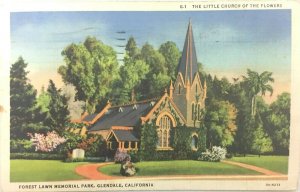 Glendale California The Little Church of Flowers Vntg Forest Lawn Memorial Park 