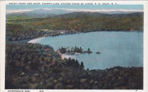 New York Adirondack Mountains Rocky Point And Inlet Fourth Lake Fulrth Lake F...