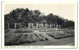 Vintage Ella Sharp Park, Rose Gardens, Jackson, MI Postcard