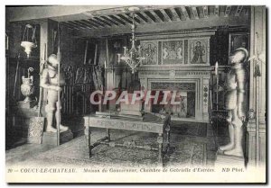 Old Postcard Coucy Le Chateau Maison Du Gouverneur Chamber of Gabrielle & # 3...