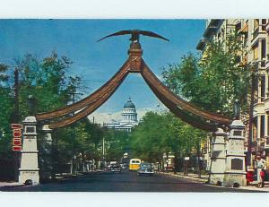 Unused 1950's OLD CARS & EAGLE GATE Salt Lake City Utah UT r8712