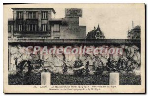 Old Postcard Caen War Memorial Bas Relief by 1914 1918