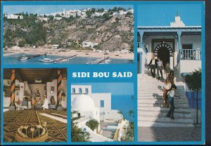 Tunisia Postcard - Sidi Bou Said - The Harbour and The Cafes    RR1089