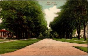 View of Elm Street Canaan CT c1910s Dirt Road Vintage Postcard O18