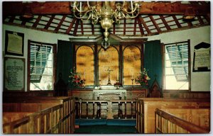 VINTAGE POSTCARD INTERIOR OF ST. PETER'S CHURCH AT ST. GEORGE'S BERMUDA