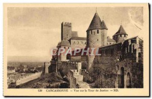 Old Postcard Carcassonne View Of The Tower Of Justice