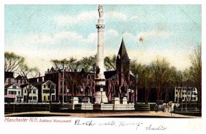 Postcard MONUMENT SCENE Manchester New Hampshire NH AS7722