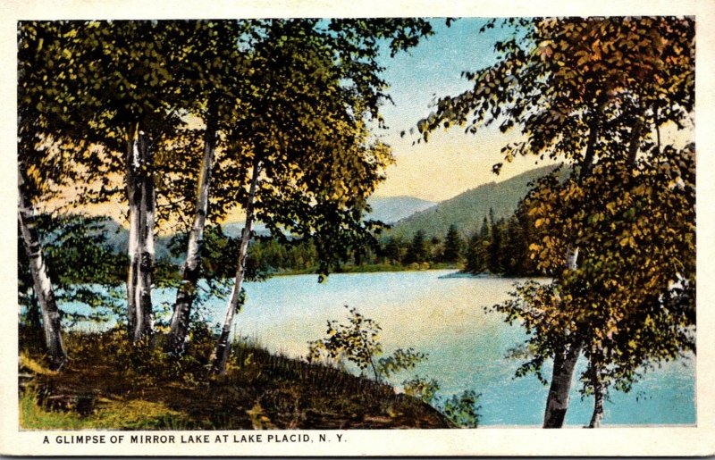 New York Lake Placid Glimpse Of Mirror Lake