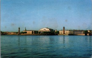 Russia Leningrad Panorama der Spitze der Wassili Insel Vintage Postcard 03.77