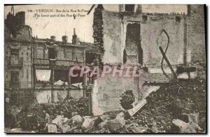 Postcard Old Army Verdun Down the Rue St Pierre