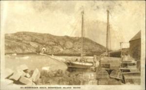 BRACKETT MONHEGAN ISLAND ME Dock No. 61 Photo RPPC