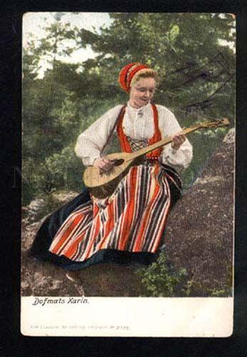 041120 Swedish girl Musician w/ native mandolin Old