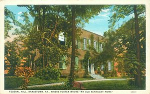 Bardstown Kentucky Federal Hill White Border Postcard Unused