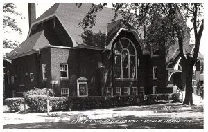First Congregational Church of Depue Illinois IL RPPC Postcard 1960